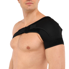 Бандаж для плеча компрессионный фиксатор плечевого сустава Shoulder Support SIBOTE ST-7493-L левый 1шт черный