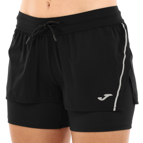 Шорти спортивні подвійні 2 в 1 жіночі Joma R-NIGHT 901830-100 S-2XL чорний