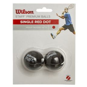 М'яч для сквошу WILSON STAFF SQUASH 2 BALL RED DOT WRT617700 3шт чорний