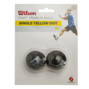 М'яч для сквошу WILSON STAFF SQUASH 2 BALL YEL DOT WRT617800 2шт чорний