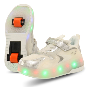 Роликові кросівки з підсвічуванням LED на двох колесах Huoleguo OB-6445 розмір 32-40 кольори в асортименті