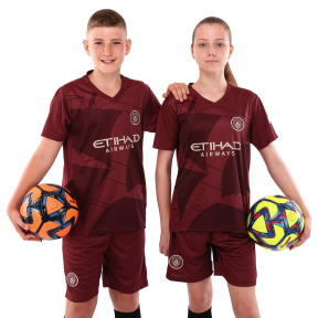 Форма футбольна дитяча із символікою футбольного клубу MANCHESTER CITY резервна 2025 SP-Sport CO-4718 20-28 бордовий