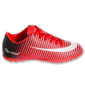 Сороконожки футбольные Pro Action VL17562-TF-RBW размер 35-40 красный-черный-белый