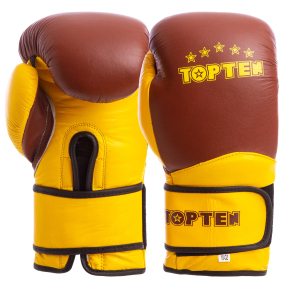 Перчатки боксерские кожаные TOP TEN MA-6756 10-14унций цвета в ассортименте