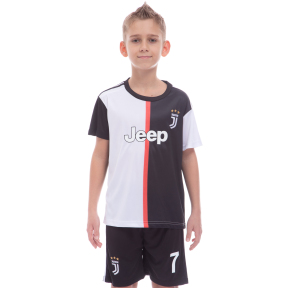 Форма футбольна дитяча з символікою футбольного клубу JUVENTUS RONALDO 7 домашня 2020 SP-Sport CO-1114 зріст 116-165 см білий-чорний