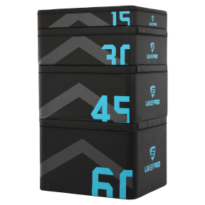 Бокс плиометрический тумба для кроссфита Плиобокс набор 4 бокса LiveUp LP8158 4шт 90х75х15/30/45/60см черный