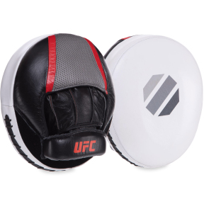Лапа Пряма кругла для боксу та єдиноборств UFC PRO Air UCP-75343 25,5х21,5х6см 2шт чорний-білий