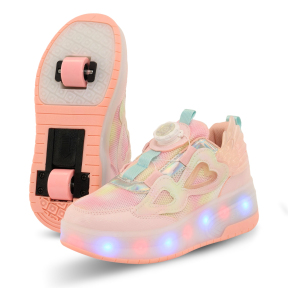 Роликові кросівки з підсвічуванням LED на двох колесах Huoleguo OB-6885 розмір 32-37 кольори в асортименті
