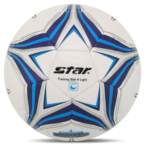 Мяч футбольный STAR TRAINING BALL 4 LIGHT SB8144L №4 PU белый-синий