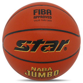 Мяч баскетбольный STAR NABA JUMBO FIBA BB337 №7 PU оранжевый
