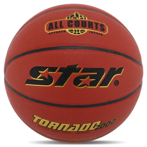 Мяч баскетбольный STAR TORNADO 2000 BB3157 №7 PU красный