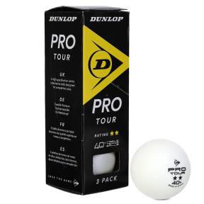 Набір м'ячів для настільного тенісу DUNLOP PRO TOUR DL679348 3шт білий
