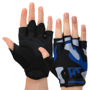 Перчатки для фитнеса и тренировок HARD TOUCH FG-002 XS-L черный-синий