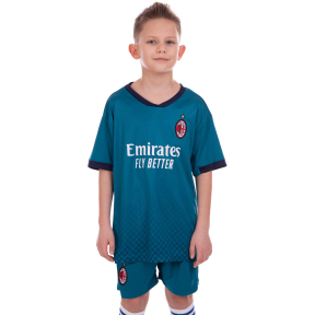 Форма футбольная детская с символикой футбольного клуба AC MILAN резервная 2021 SP-Planeta CO-2456 8-14 лет синий
