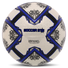 Мяч футбольный HYBRID SOCCER STAR TO-TOWN FB-4464 №5 PU белый-синий