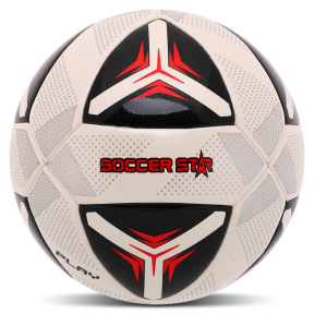 Мяч футбольный HYBRID SOCCER STAR FB-4471 №5 PU белый-красный