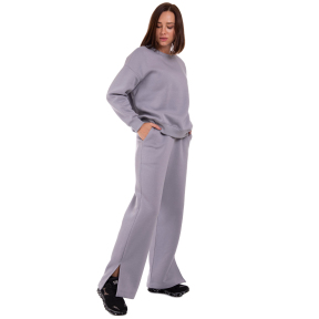 Костюм спортивный женский свитшот и брюки кюлоты STIM Тания CO-4741 S-M светло-серый
