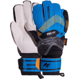 Воротарські рукавиці SOCCERMAX GK-023 розмір 8-10 синій-чорний