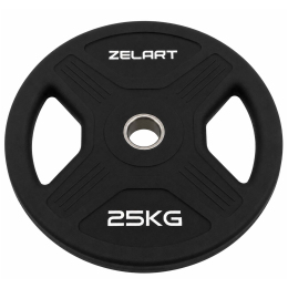 Млинці диски TPU 2 Handle металева втулка Zelart TA-6995-25 ø51мм 25кг чорний