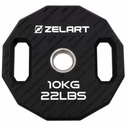 Млинці диски TPU 2 Handle металева втулка Zelart TA-6996-10 ø51мм 10кг чорний