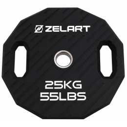 Млинці диски TPU 2 Handle металева втулка Zelart TA-6996-25 ø51мм 25кг чорний