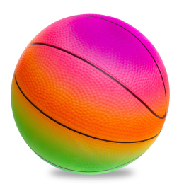 Мяч резиновый Баскетбольный LEGEND BA-1900 22см радужный