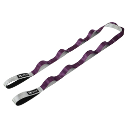 Стрічка стропа з петлями для розтяжки STRETCHING STRAP EZOUS I-02 10 петель сірий-фіолетовий