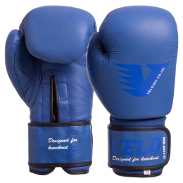 Перчатки боксерские кожаные VELO VL-8187 10-14унций цвета в ассортименте