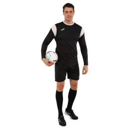 Форма футбольная комплект лонгслив и шорты Joma PHOENIX 102858-102 4XS-L черный-белый