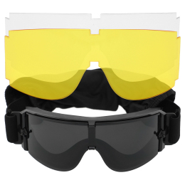 Окуляри захисні маска зі змінними лінзами та чохлом SPOSUNE JY-002 чорний