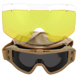 Защитные очки-маска SPOSUNE JY-023-2 оправа-хаки цвет линз серый