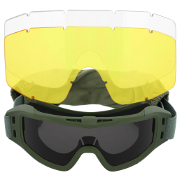 Защитные очки-маска SPOSUNE JY-023-3 оправа-оливковая цвет линз серый