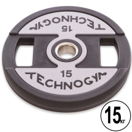 Блины (диски) полиуретановые TECHNOGYM TG-1837-15 51мм 15кг черный