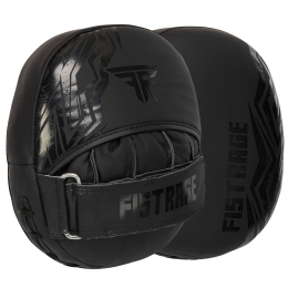 Лапа боксерська пряма кругла тренувальна шкіра FISTRAGE VL-7876 2шт чорний