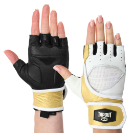 Перчатки для фитнеса и тяжелой атлетики TAPOUT SB168513 XS-M белый-желтый