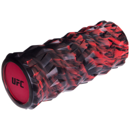 Ролер масажний циліндр (ролик мфр) заповнений піною 33см Grid Line Roller UFC UHA-69722 чорний-червоний