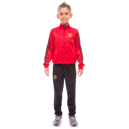 Костюм спортивный детский с символикой футбольного клуба MANCHESTER кофта на молнии и брюки LIDONG LD-6127K-M 26-32 цвета в ассортименте