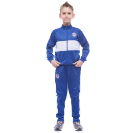 Костюм спортивный футбольный детский CHELSEA LIDONG LD-6131K-CH1 26-32 синий-белый
