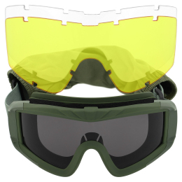 Защитные очки-маска  SPOSUNE JY-026-1 оправа оливковая цвет линз серый