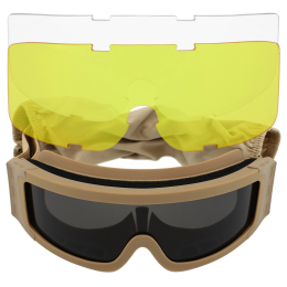 Защитные очки-маска SPOSUNE JY-027-4 оправа-хаки цвет линз серый