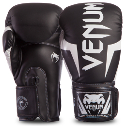 Перчатки боксерские VENUM ELITE VENUM-0984-108 10-14 унций черный-белый