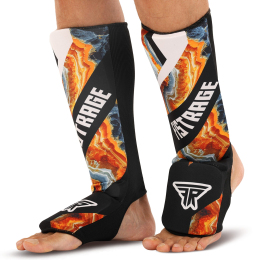 Захист гомілки та стопи для єдиноборств панчішного типу FISTRAGE VL-7924 ​​S-XL чорний-помаранчевий