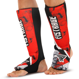 Захист гомілки та стопи для єдиноборств панчішного типу FISTRAGE VL-7925 S-XL червоний-чорний