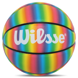 Мяч баскетбольный PU №7 Wilsse BA-7424 радужный