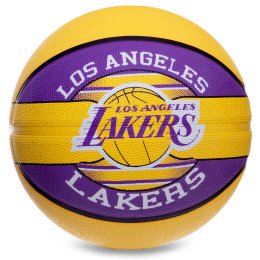М'яч баскетбольний гумовий SPALDING NBA Team LA LAKERS 83510Z №7 жовтий-фіолетовий