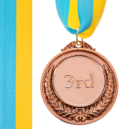 Медаль спортивна зі стрічкою SP-Sport пластикова FAME C-3042 золото, срібло, бронза