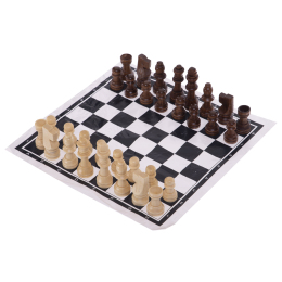 Шахматные фигуры с полотном SP-Sport IG-3103-WOOD-SHAHM пешка-2,5 см дерево