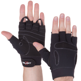 Перчатки для тяжелой атлетики Zelart SB-161577 S-XXL черный