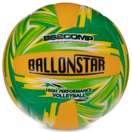 Мяч волейбольный BALLONSTAR FB-3128 №5 PU зеленый-оранжевый