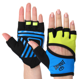 Перчатки для фитнеса и тренировок TAPOUT SB168515 XS-M черный-синий-желтый